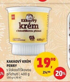 Kakaový krém Penny s lískooříškovou příchutí 400 g