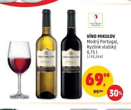 Víno Mikulov Modrý Portugal, Ryzlink vlašský