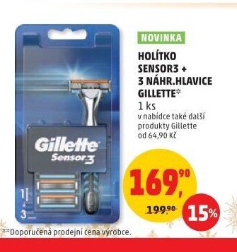 Holítko Sensor3 + 3 náhr. hlavice Gillette