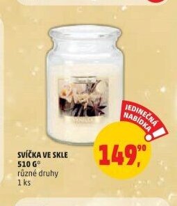 SVÍČKA VE SKLE 510 G různé druhy