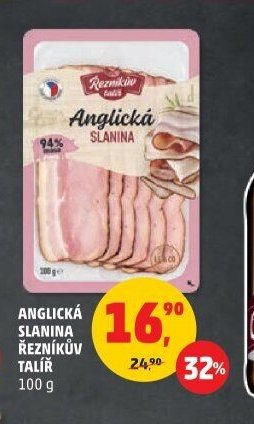 Anglická slanina Řezníkův talíř 100 g