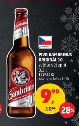 Pivo Gambrinus Originál 10 0,5 l