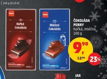 ČOKOLÁDA PENNY hořká, mléčná 100 g