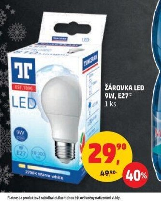 ŽÁROVKA LED 9W, E27 1 ks