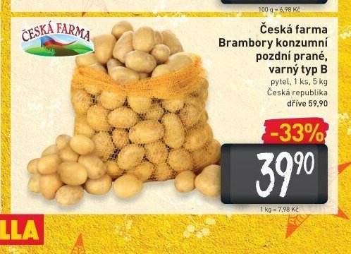 Česká farma Brambory konzumní pozdní