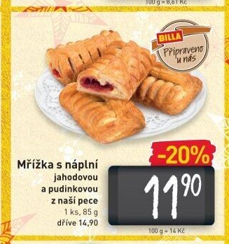 Mřížka s náplní jahodovou a pudinkovou