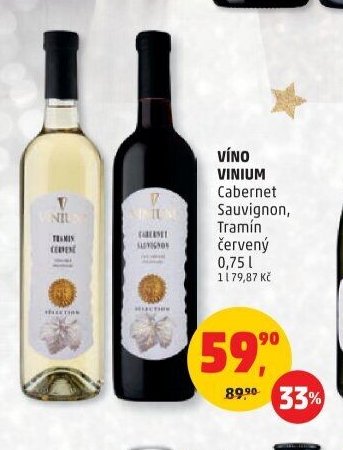 VÍNO VINIUM Cabernet Sauvignon, Tramín červený