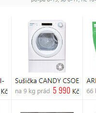 Sušička CANDY CSOE na 9 kg prád