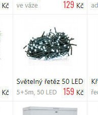 Světelný řetěz 50 LED 5+5m, 50 LED