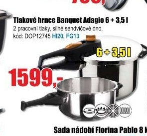 Tlakové hrnce Banquet Adagio 6+3,5l