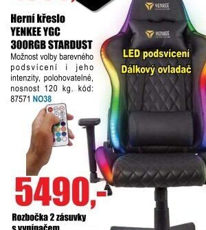 Herní křeslo YENKEE YGC 300RGB STARDUST