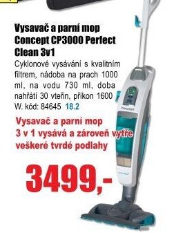 Vysavač a parní mop Concept CP3000 Perfect Clean 3v1