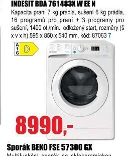 Pračka se sušičkou 2v1 INDESIT BDA 761483X W EE N