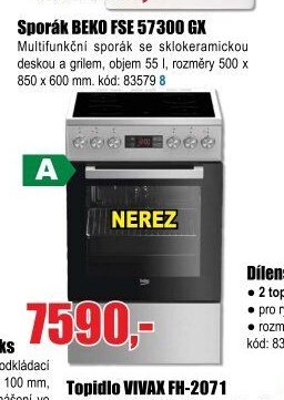 Sporák BEKO FSE 57300 GX