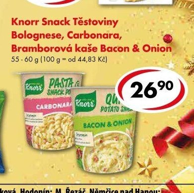 Knorr Snack Těstoviny / Bramborová kaše