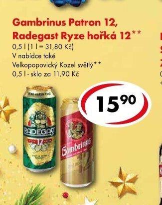 Gambrinus Patron 12, Radegast Ryze hořká 12**