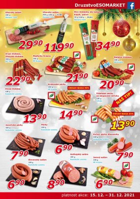 akční leták ESO MARKET 15.12.2021-31.12.2021