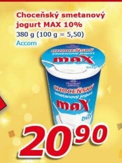 Jogurt smetanový max bílý Choceňský