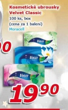 Kapesníčky papírové Velvet - box