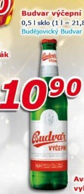 Pivo světlé výčepní Budweiser Budvar