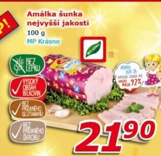 Šunka Amálka nejvyšší jakosti Krásno