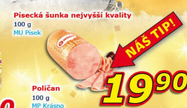 Šunka písecká nejvyšší kvality Maso uzeniny Písek