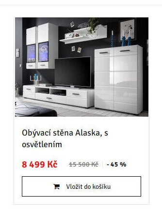 Obývací stěna Alaska, s osvětlením - ASKO akcniletaky.com