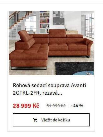 Rohová sedací souprava Avanti 20TKL-2FR, rezavá... - ASKO akcniletaky.com