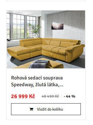 Rohová sedací souprava Speedway, žlutá látka,... - ASKO akcniletaky.com