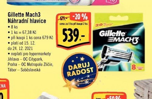 Gillette Mach3 Náhradní hlavice
