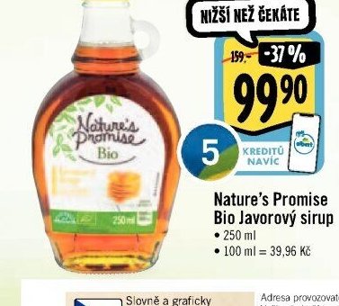 Nature's Promise Bio Javorový sirup