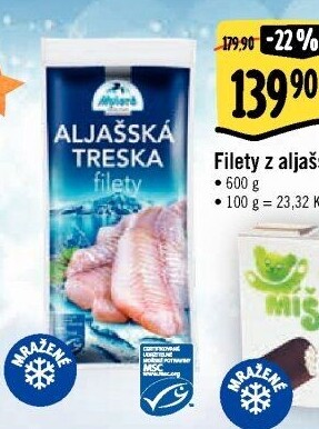Aljašská treska filety mražená Mylord