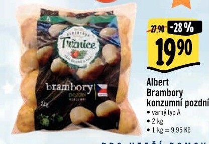 Brambory konzumní pozdní Albert