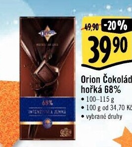 Čokoláda Mistrovská edice Orion