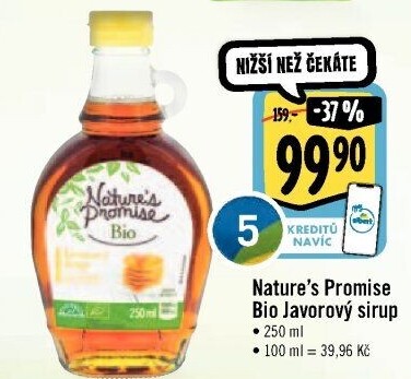 Javorový sirup bio Nature'
