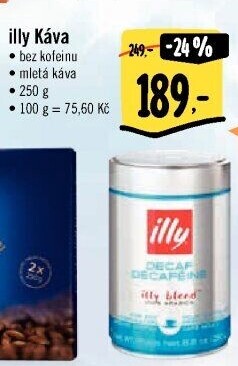 Mletá káva bez kofeinu Illy