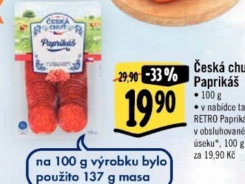 Salám Paprikáš Česká chuť