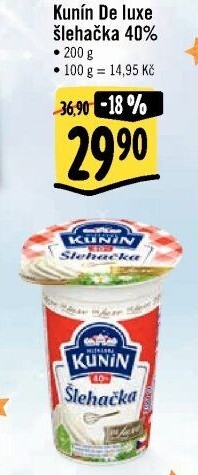 Šlehačka de luxe Kunín 40%
