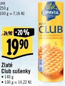Sušenky Zlaté Club Opavia