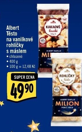 Těsto na vanilkové rohlíčky s máslem Albert