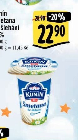 Kunín Smetana ke šlehání