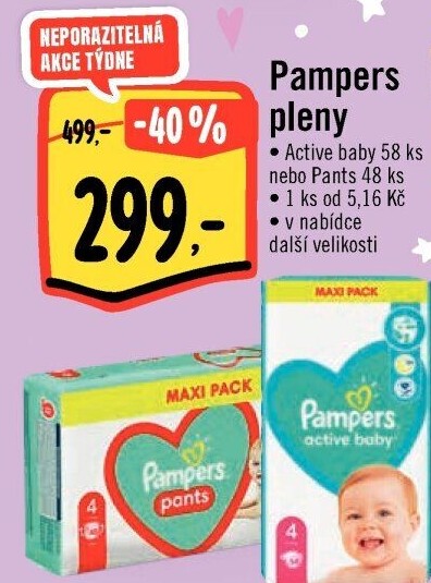 Pleny dětské Active Baby Pampers