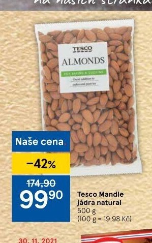 Tesco Mandle jádra natural 500 g