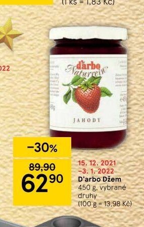 D'arbo Džem 450 g, vybrané druhy