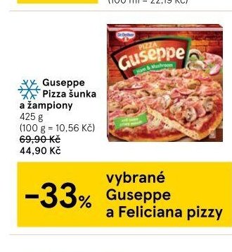 Guseppe Pizza šunka a žampiony 425 g