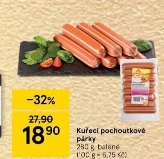 Párky kuřecí pochoutkové Vodňanské kuře