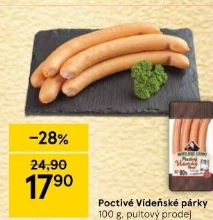 Párky vídeňské poctivé Kostelecké uzeniny