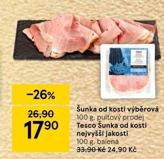 Šunka od kosti nejvyšší jakosti Tesco