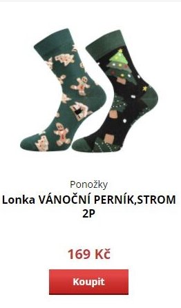 Ponožky Lonka VÁNOČNÍ PERNÍK,STROM 2P