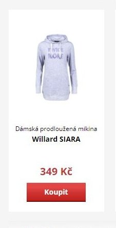 Dámská prodloužená mikina Willard SIARA